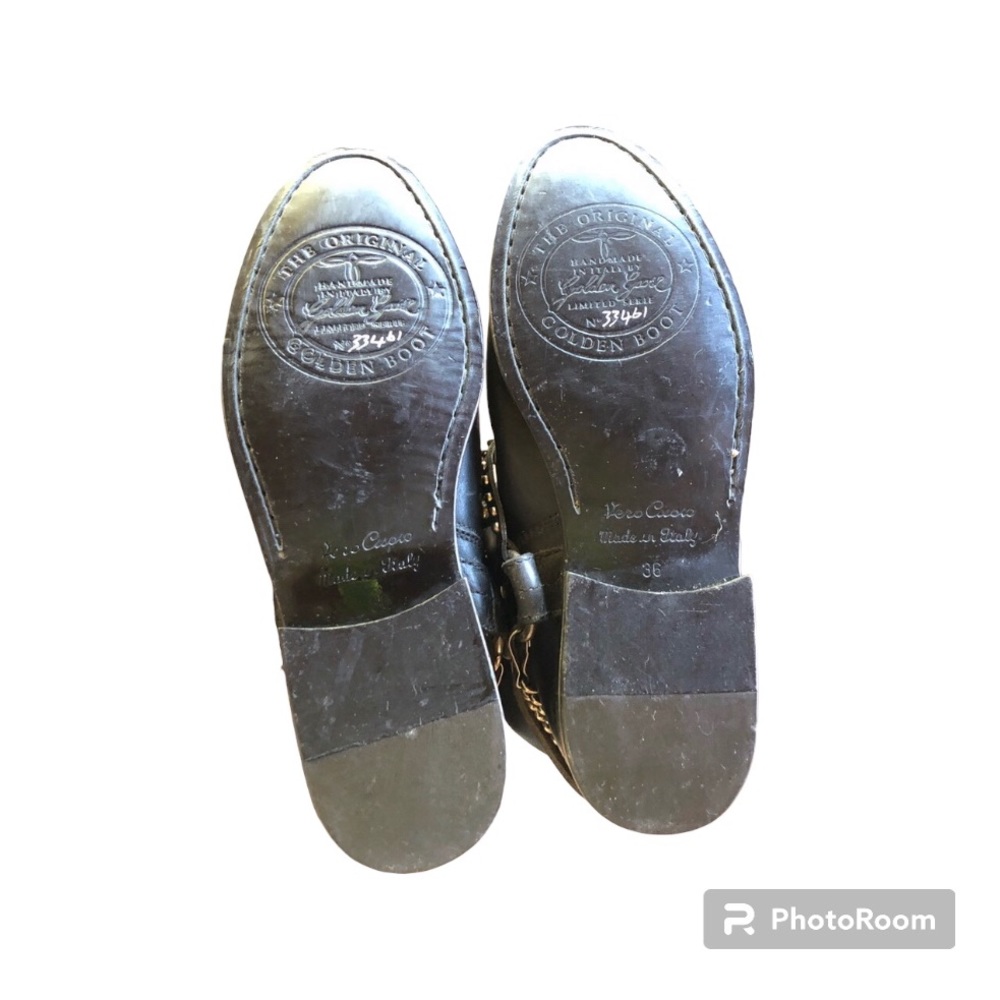 Golden Goose Black Studded motorcycle Knee High Leather Boots Bikercore - Picture 6 of 6